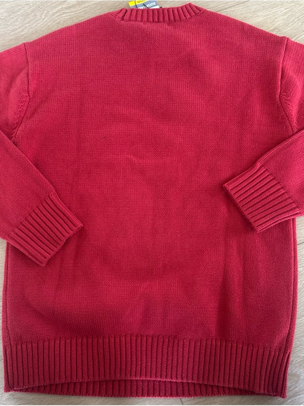 Mighty Fine Red Knit Sweater with Deer Intarsia - Picture 3 of 3